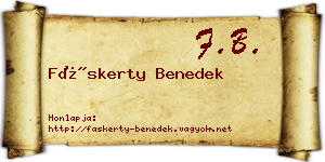 Fáskerty Benedek névjegykártya